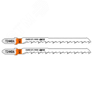 Полотна по дереву двусторонние, HCS, шлифованные под свободным углом зубья, 100/75 мм (T244DA), 2 шт.
