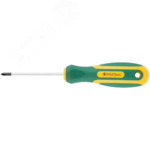 Отвертка ''Контур'', CrV сталь, прорезиненная ручка 4х75 мм РН1