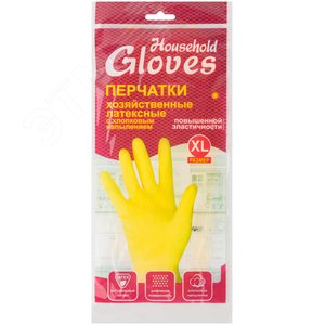 Перчатки хозяйственные латексные, внутреннее напыление, размер XL