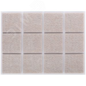 Подкладки для мебели самоклеющиеся квадратные 25 х 25 мм, 12 шт., войлок
