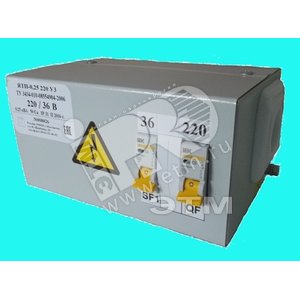 Ящик с понижающим трансформатором ЯТП 0.25 220/24В IP31 с двумя автоматами