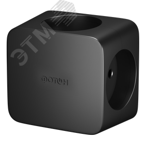 Разветвитель электрический (четверник, куб)  АМ 16-4, 16А, черный