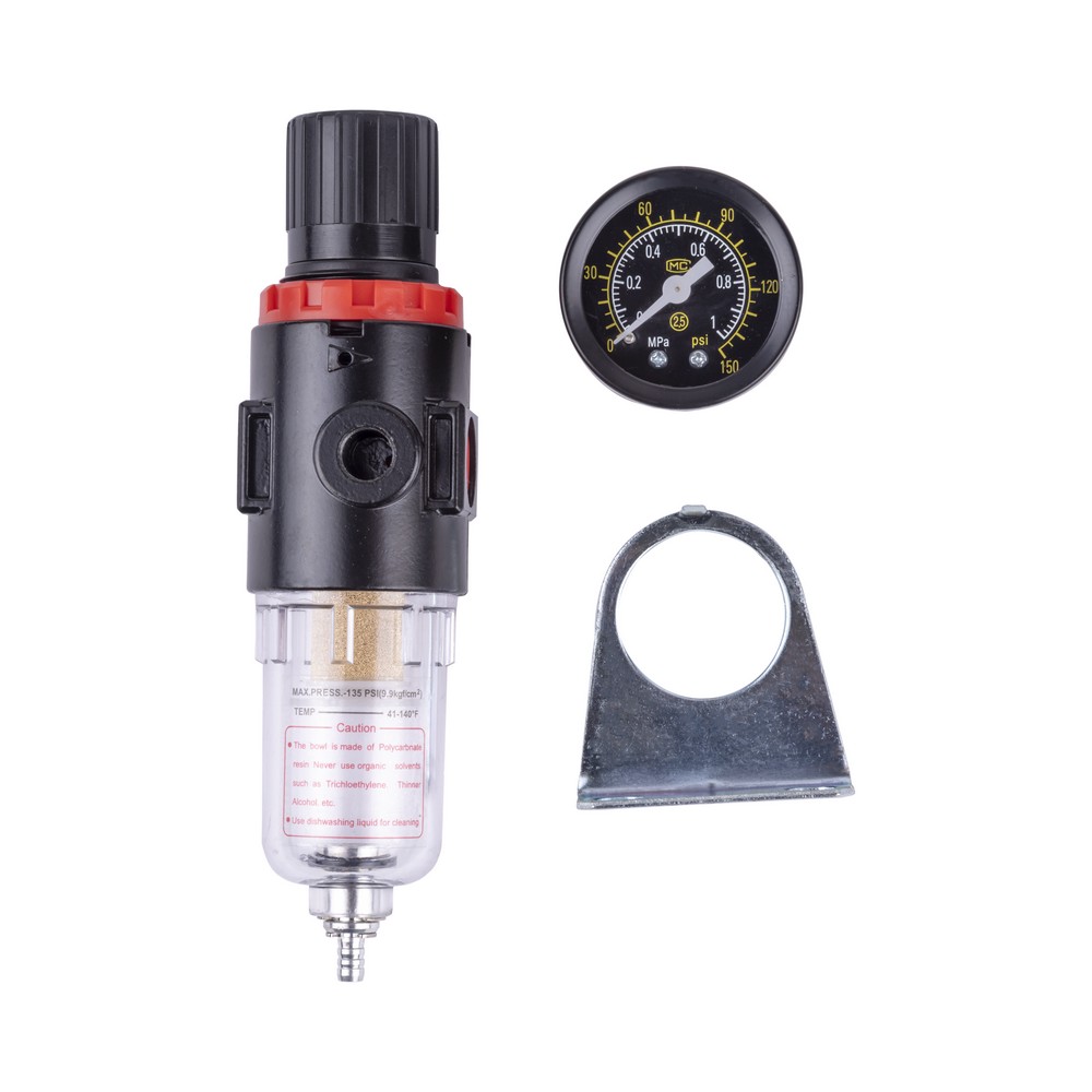 Регулятор давления AERO с манометром и фильтром-осушителем 1/4 F