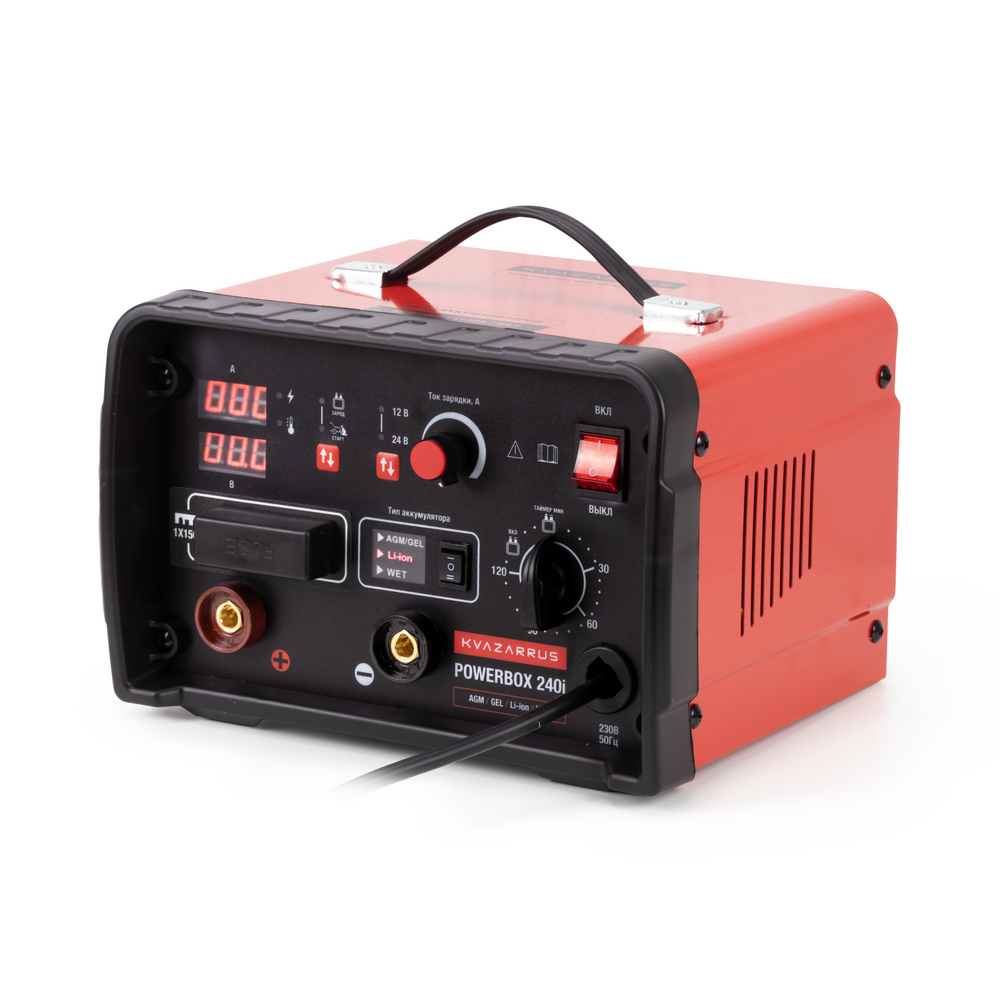 Инверторное пуско-зарядное устройство KVAZARRUS PowerBox 240i, таймер, цветная коробка