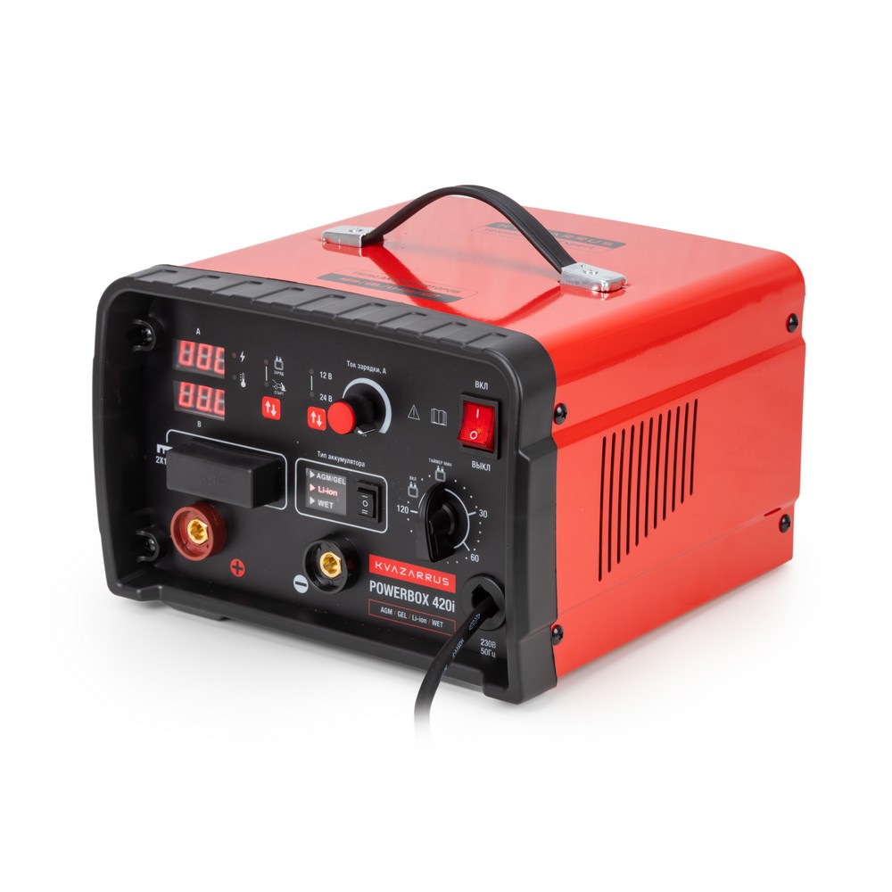 Инверторное пуско-зарядное устройство KVAZARRUS PowerBox 420i, таймер, цветная коробка