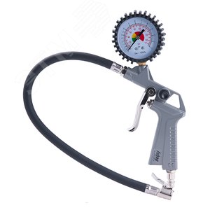 Пистолет пневматический для накачки с манометром (140л/мин, 0-10бар)