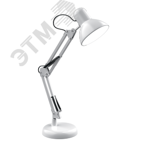 Светильник настольный под лампу E27 х60 Вт 220-240В IP20 300х150 мм белый струбцина GTL