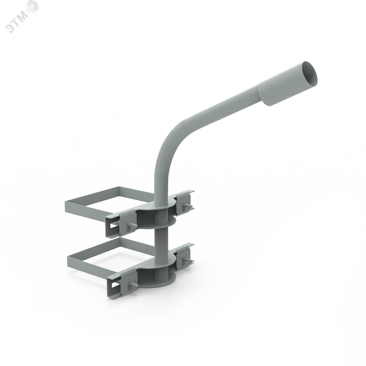 Кронштейн для уличных светильников на опору с 2-мя хомутами 625х460х680 D60 мм Gauss