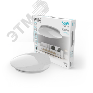 Светильник светодиодный LED НПС ДБО 55 Вт 4000К d530х100 мм IP20 Space Stone Basic Gauss