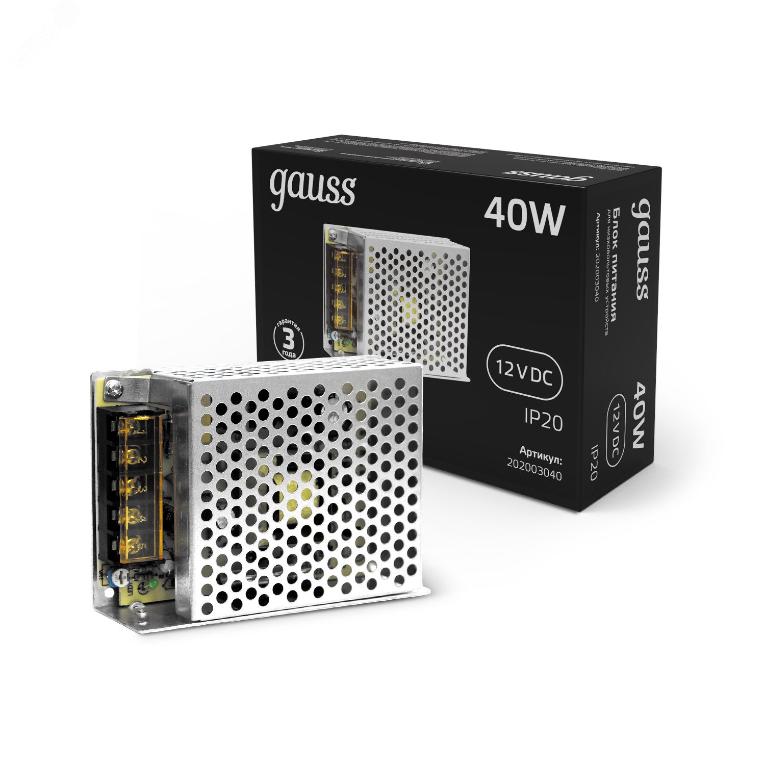Блок питания (драйвер) для светодиодной ленты 40 Вт 12 В IP20 Black Gauss