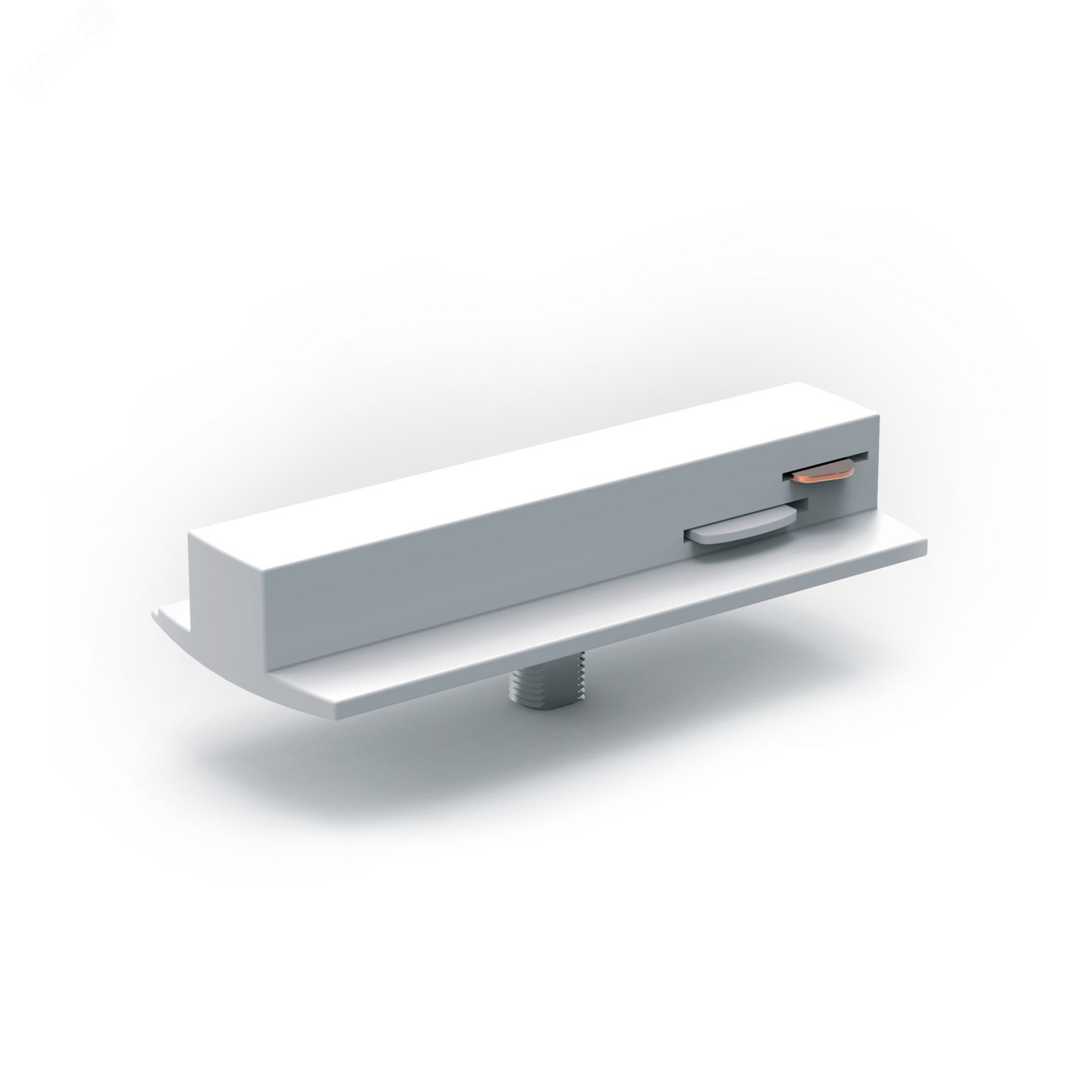 Адаптер для подключения светильника к трековой системе (с фиксирующей шайбой) цвет белый однофазный