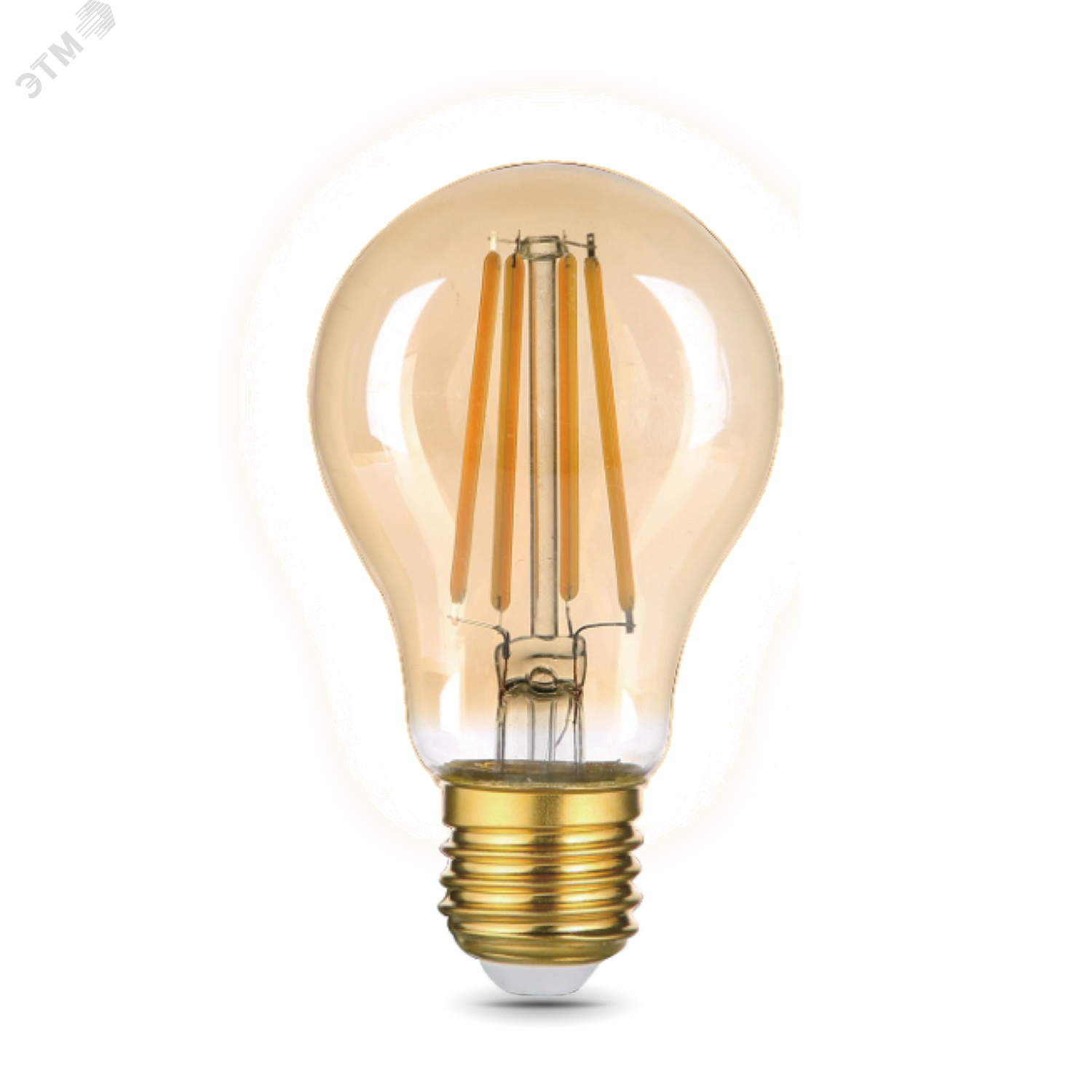 Лампа светодиодная филаментная LED 10 Вт 820 лм 2400К AC185-265В E27 А60 (груша) теплая золотистая колба Black Filament Gauss