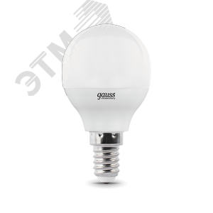 Лампа светодиодная LED 10 Вт 710 лм 3000К AC180-240В E14 шар P45 теплая  Elementary Gauss