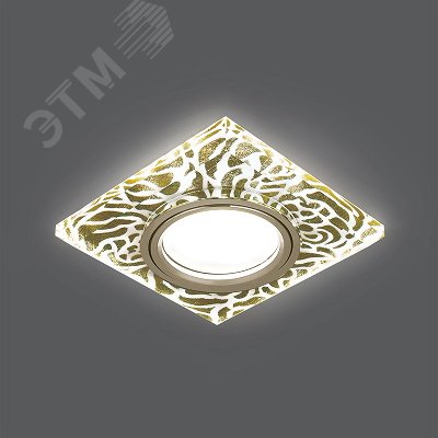 Светильник Backlight Квадрат. Золотой узор/Золото, Gu5.3, LED 2700K 1/40