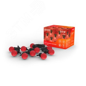 Гирлянда светодиодная Белт Лайт 10 ламп 7,7 м IP44 красный Holiday