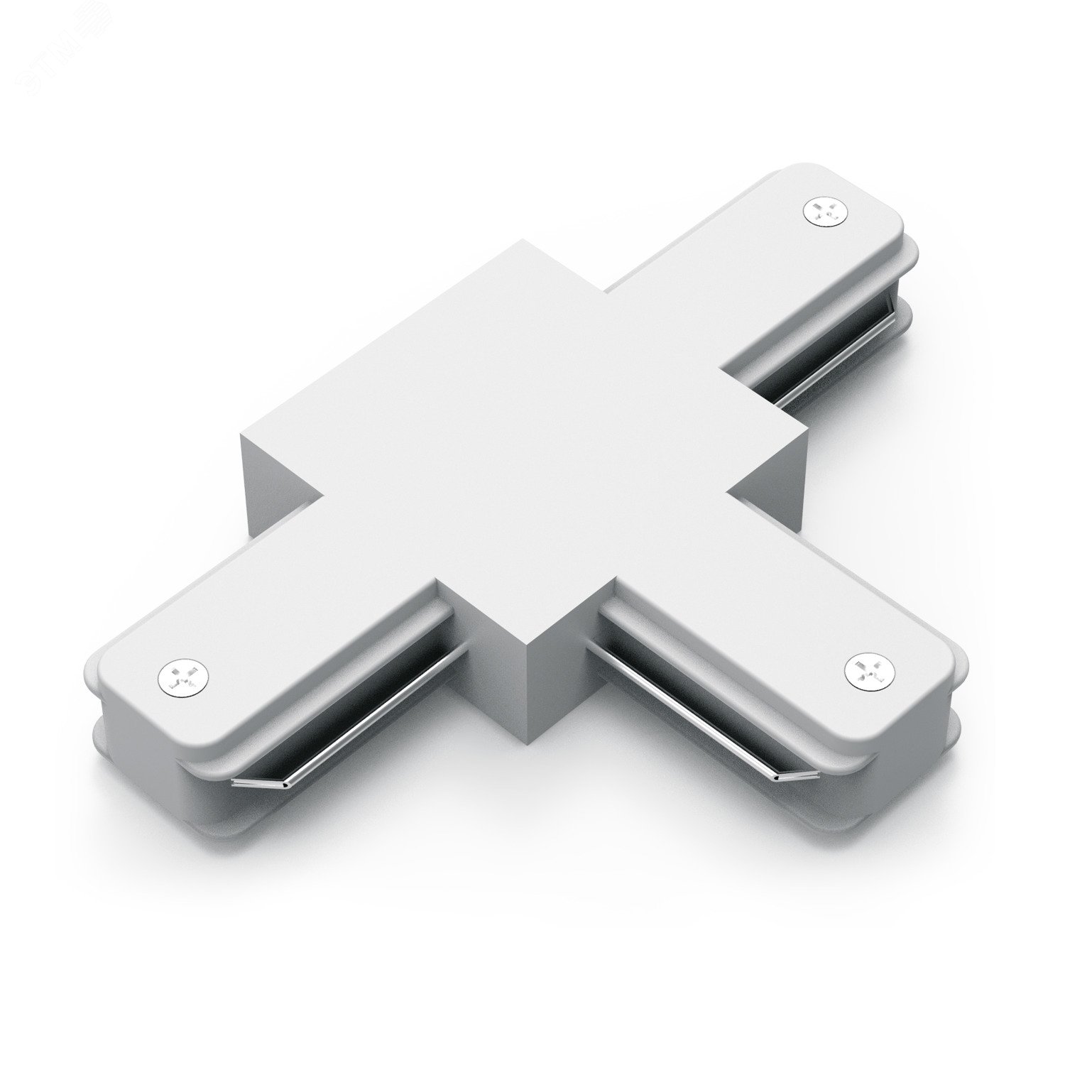 Коннектор для трековых шинопроводов (T) белый однофазный Gauss