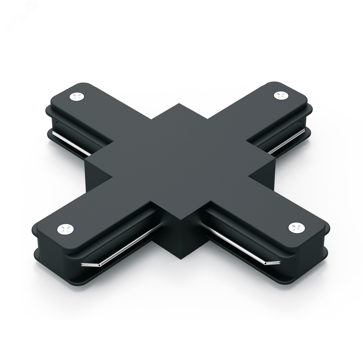 Коннектор для трековых шинопроводов (+) черный однофазный Gauss