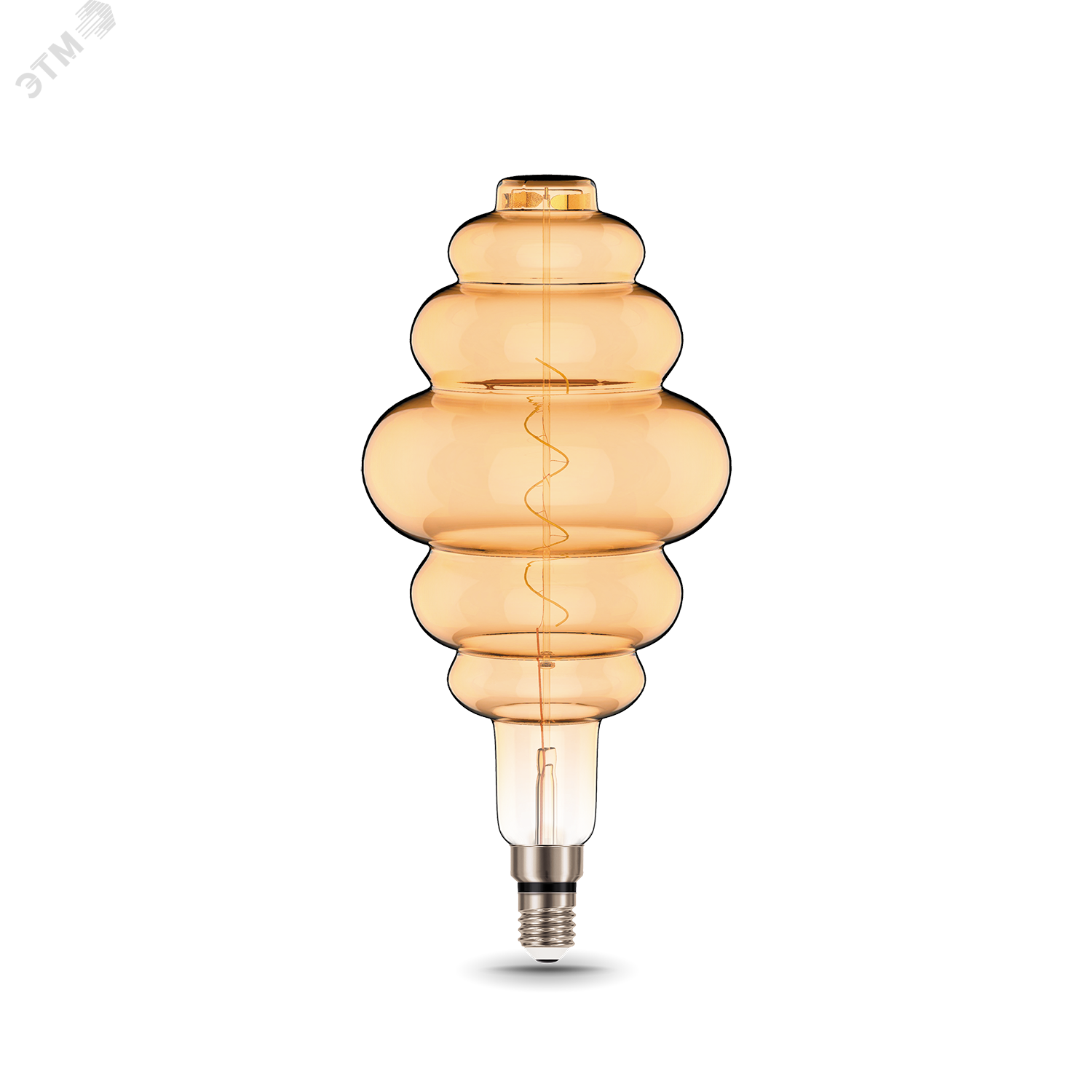 Лампа светодиодная филаментная LED 6 Вт 420 лм 2400К AC185-265В E27 Honeycomb теплая золотистая колба Black Filament Gauss