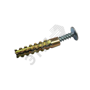 Шуруп-саморез с прессшайбой с металлическим дюбелем (Клоп) острый DIN 968