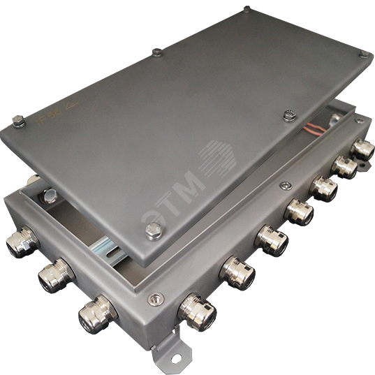 Коробка монтажная электротехническая общего назначения КМ IP66-2040 из нержавеющей стали, количество вводов 20