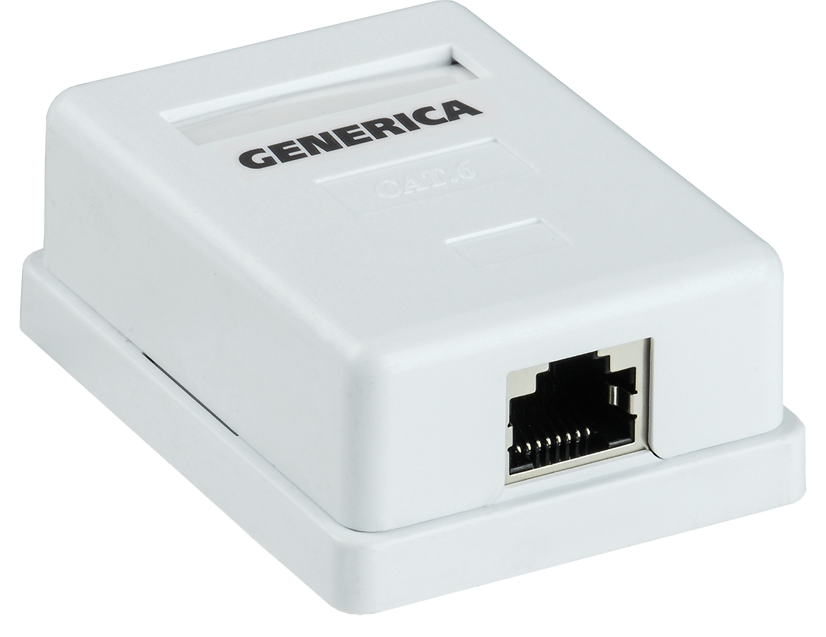 Розетка информационная настенная RJ45 кат.5E FTP 1 порт GENERICA