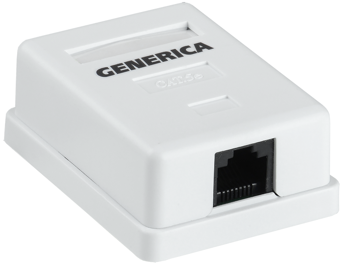 Розетка информационная настенная RJ45 кат.5E UTP 1 порт GENERICA