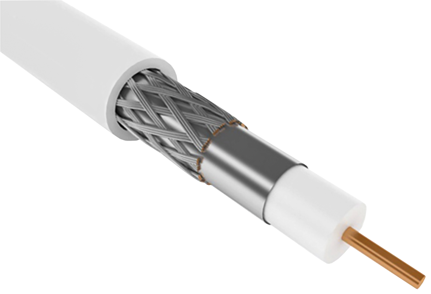 Кабель коаксиальный RG6 медный 75Ом FPE PVC белый (300м) GENERICA