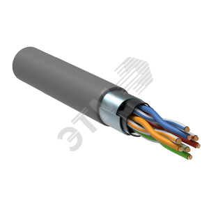 Кабель витая пара F/UTP кат. 5E 100МГц 4 пары PVC INDOOR 1м серый GENERICA