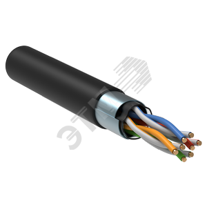 Кабель витая пара F/UTP кат.5E 100МГц 4 пары LDPE OUTDOOR 1м черный GENERICA