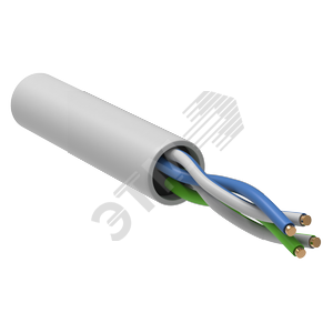 Кабель витая пара U/UTP кат.5E 24AWG 2 пары LSZH INDOOR 1м белый GENERICA
