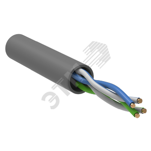 Кабель связи витая пара U/UTP кат.5 CCA 100МГц 2 пары PVC INDOOR 1м серый GENERICA