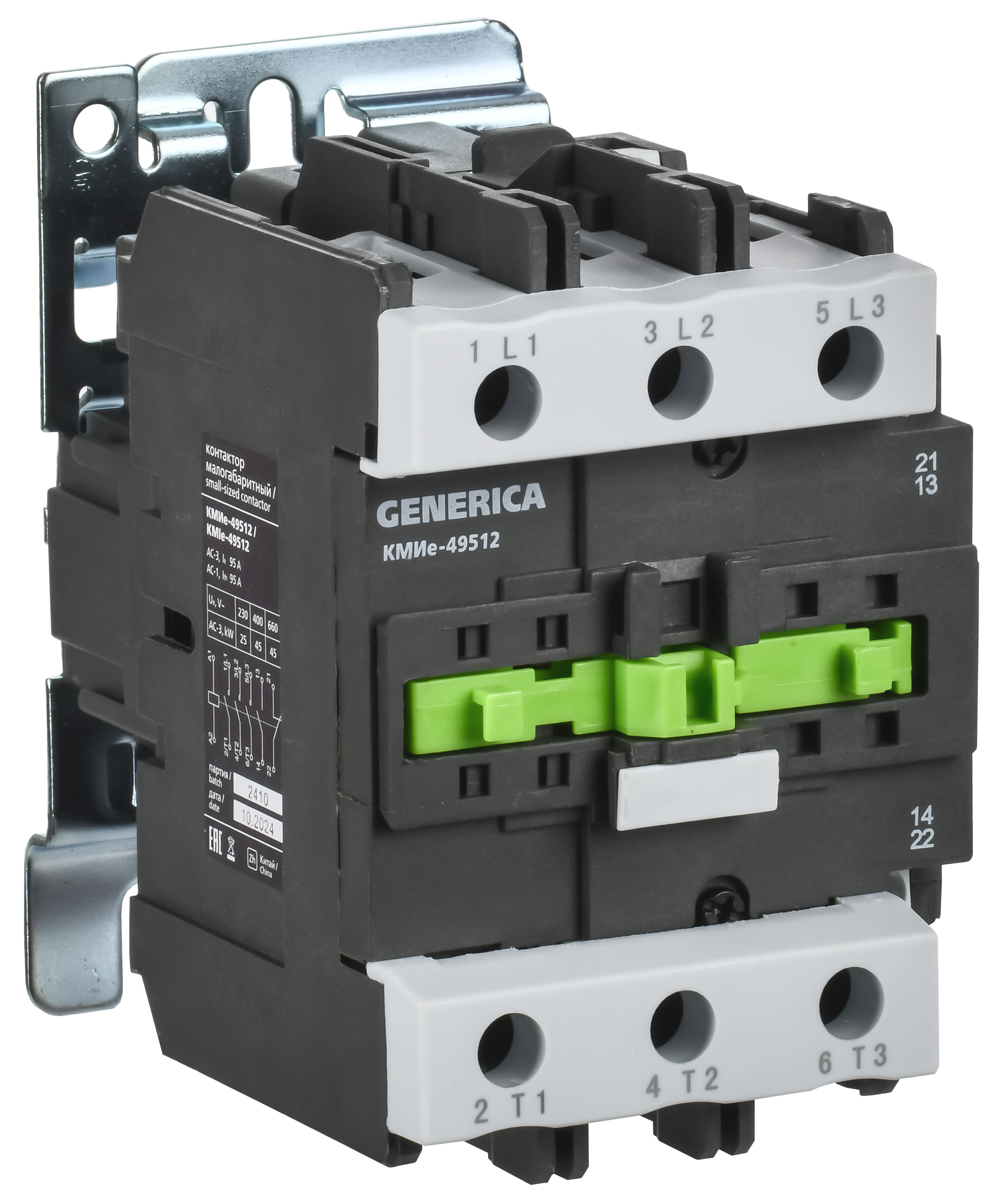 Контактор КМИе-49512 95А 230В/АС3 1NO;1NC GENERICA