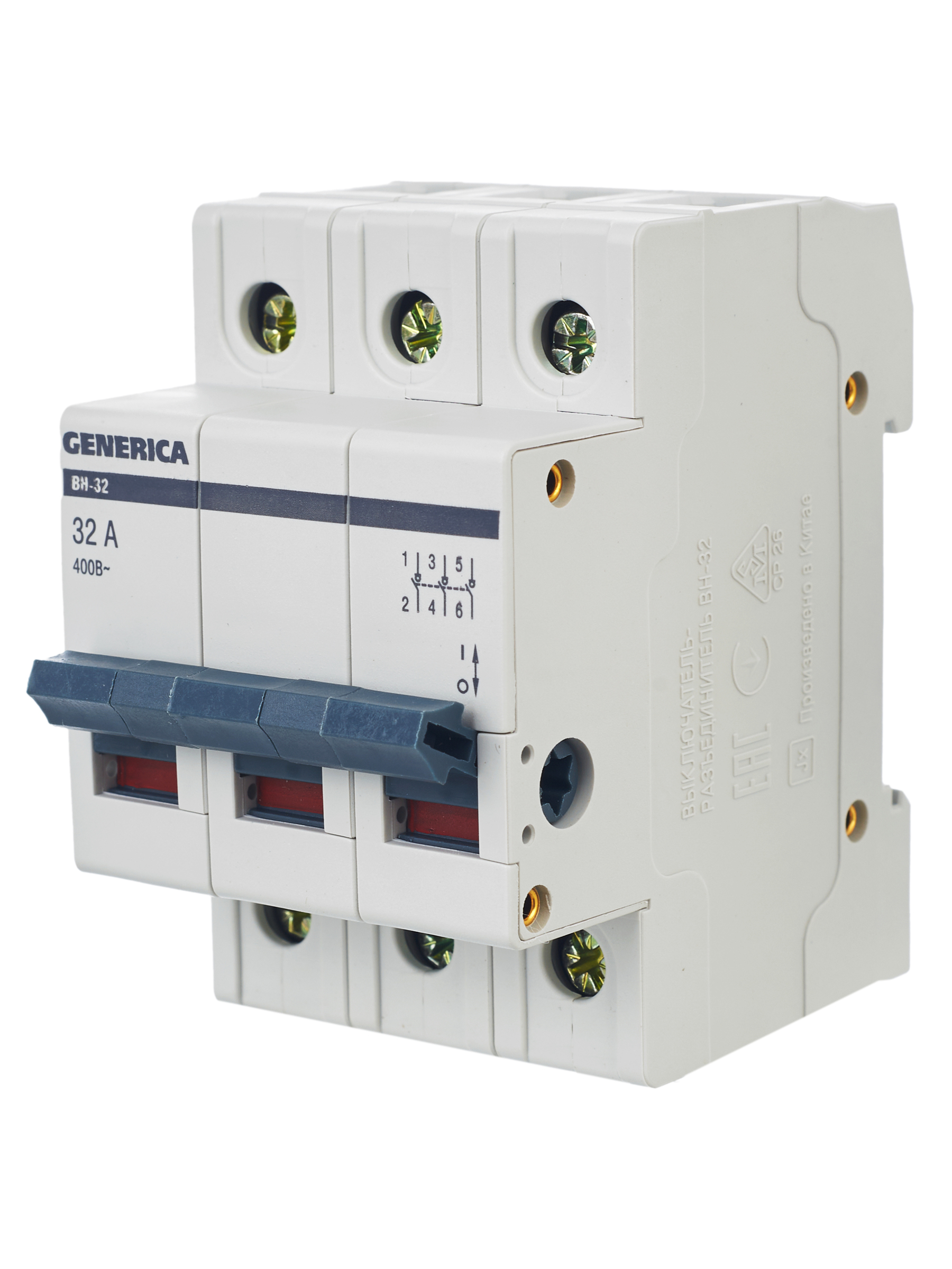 Выключатель нагрузки (мини-рубильник) ВН-32 3Р 32А GENERICA