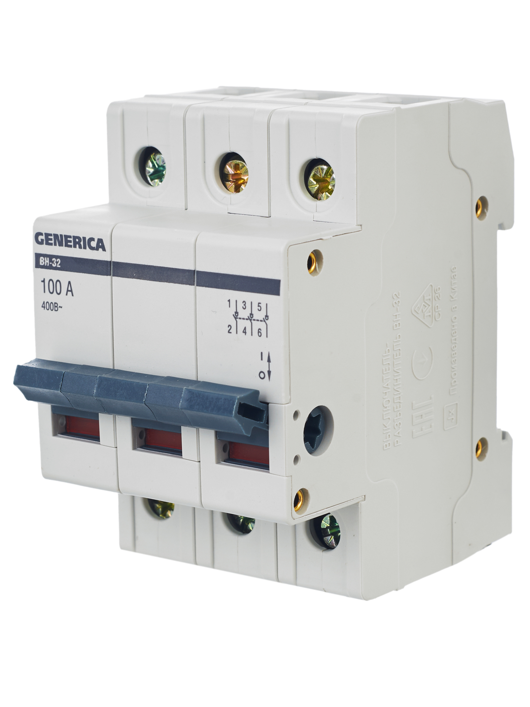 Выключатель нагрузки (мини-рубильник) ВН-32 3Р 100А GENERICA