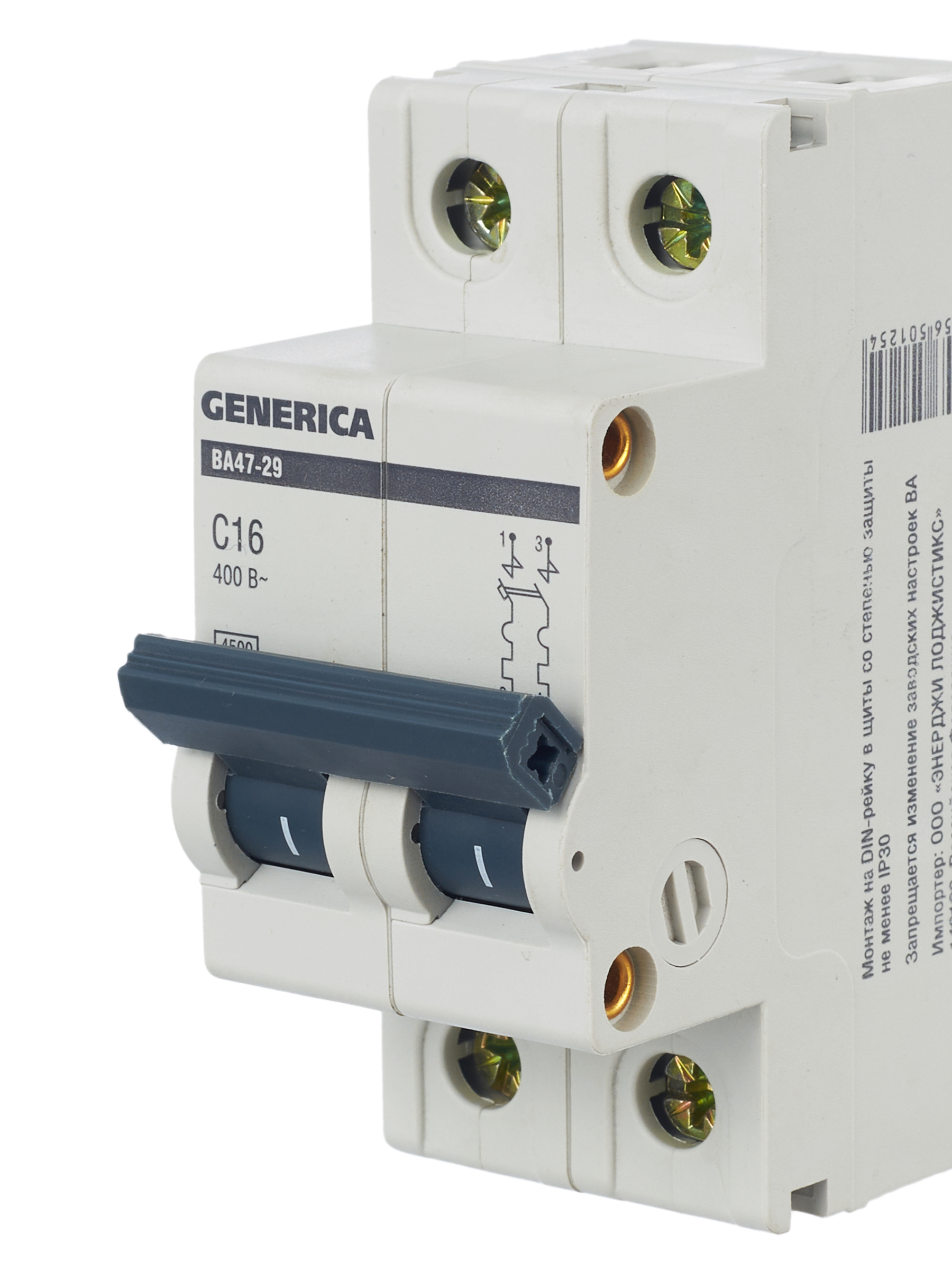 Автоматический выключатель ВА47-29 2Р 16А 4,5кА С GENERICA