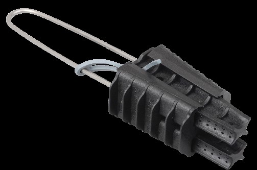 Легко снимаемая и регулируемая по длине дужка зажима позволяет крепить его к кронштейнам и крюкам.