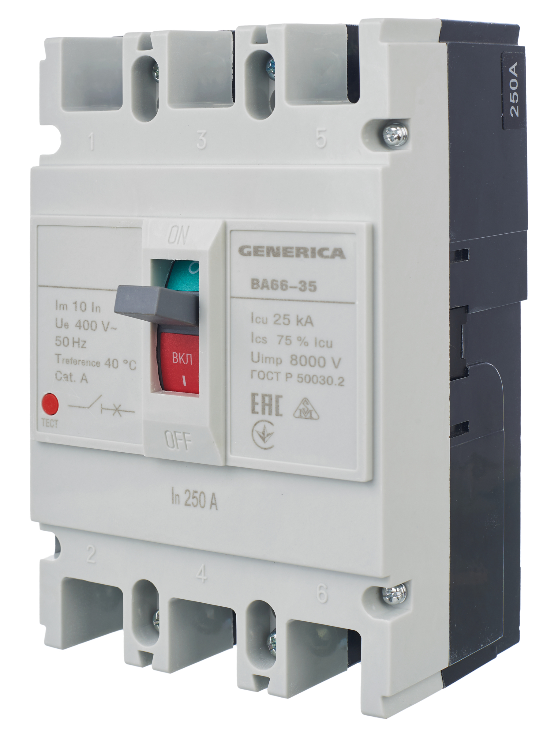 Выключатель автоматический ВА66-35 3Р 250А 25кА GENERICA