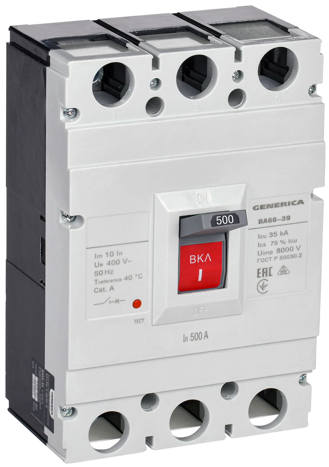 Выключатель автоматический ВА66-39 3Р 500А 35кА GENERICA