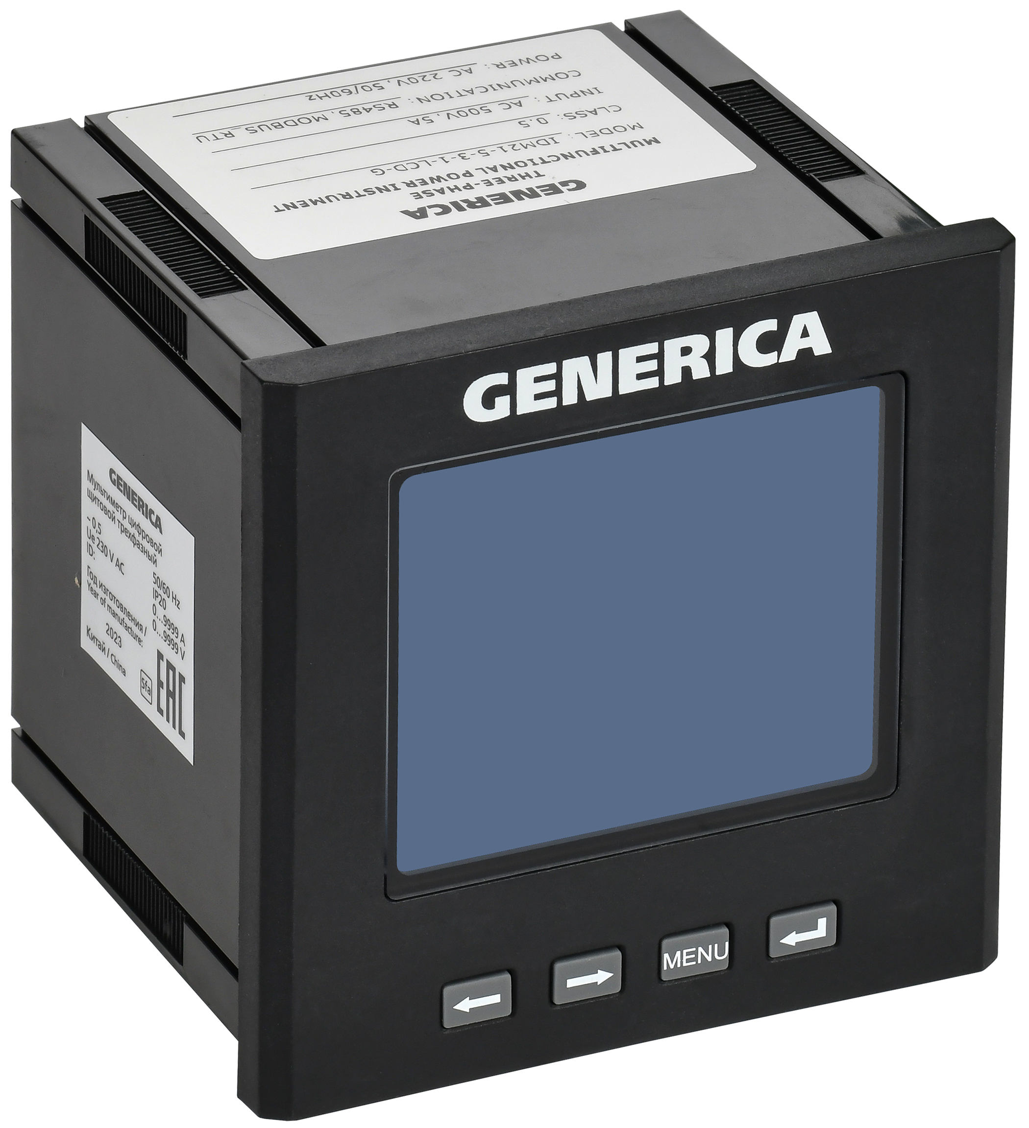 Мультиметр цифровой щитовой трехфазный RS-485 96х96мм LCD GENERICA