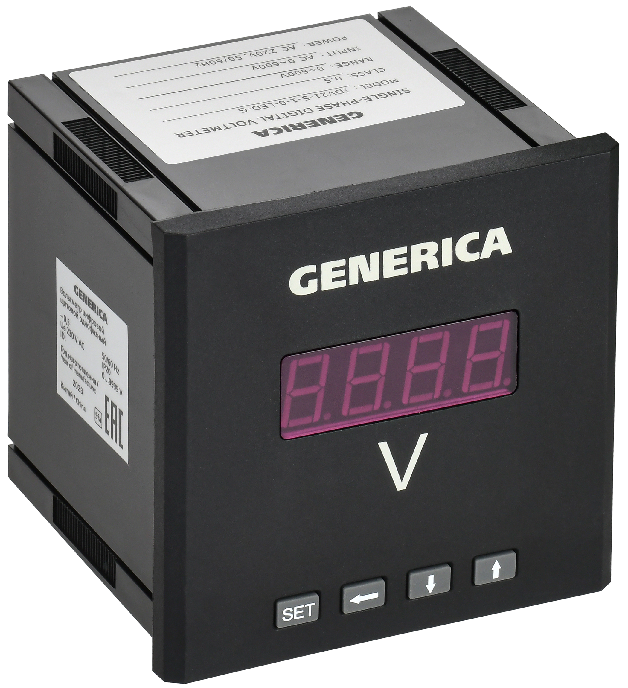 Вольтметр цифровой щитовой однофазный 96х96мм LED GENERICA