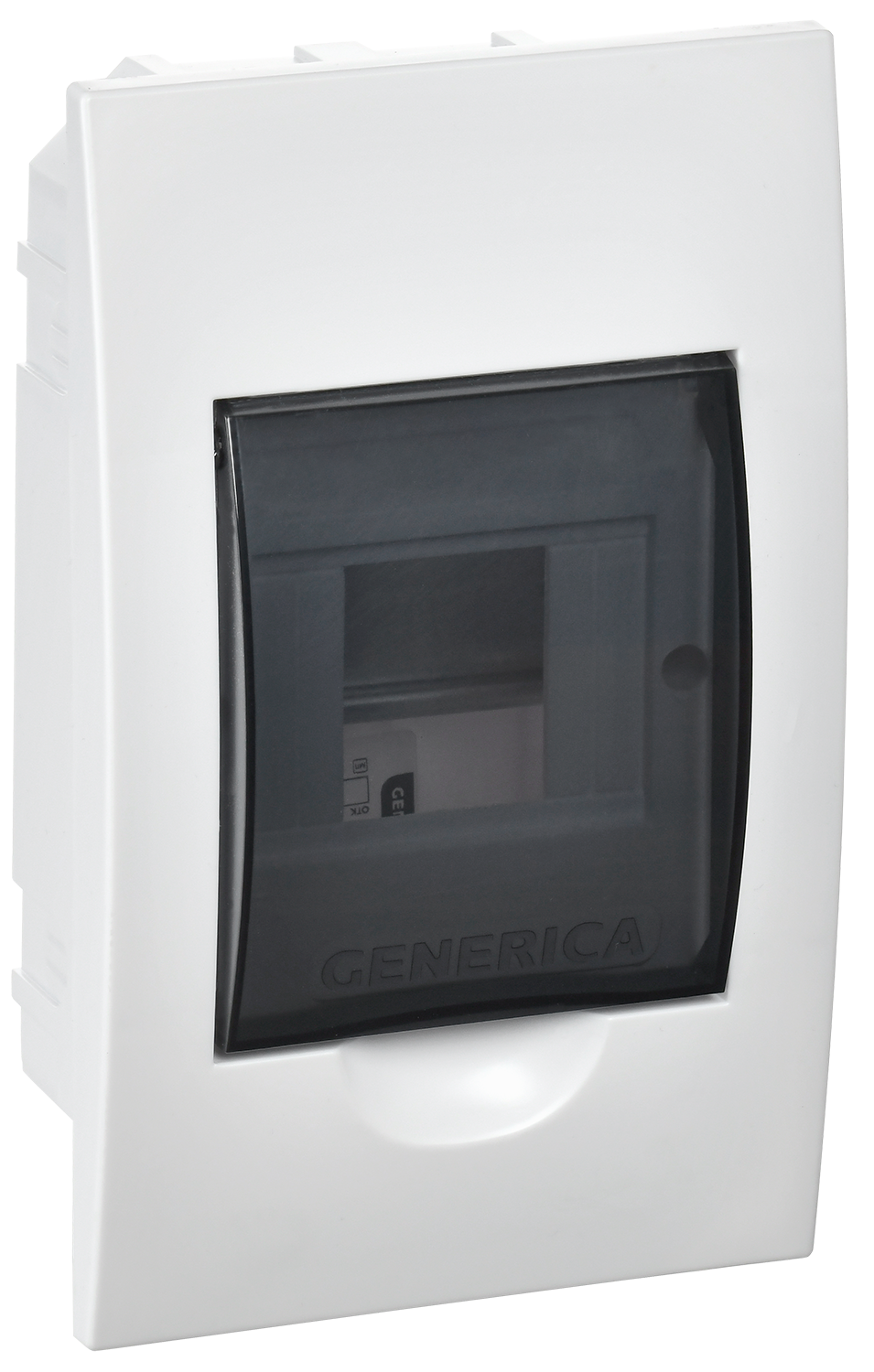 Корпус пластиковый ЩРВ-П-4 черная прозрачная дверь IP41 GENERICA