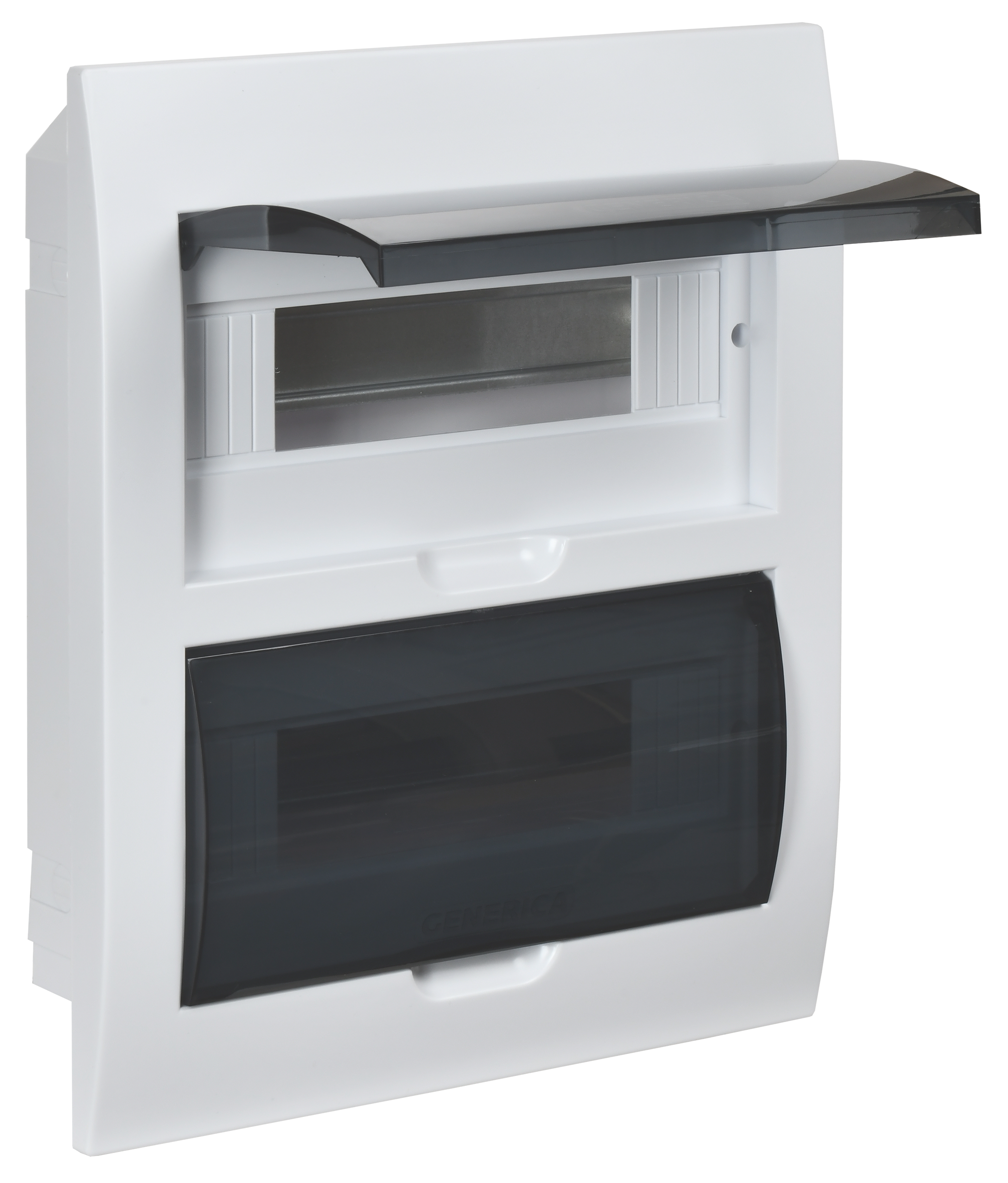 Дверь открывается вертикально.