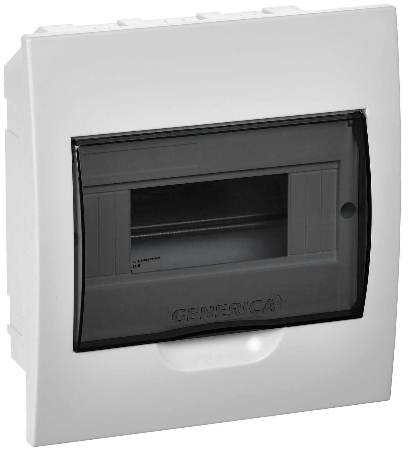 Корпус пластиковый ЩРВ-П-8 черная прозрачная дверь IP41 GENERICA