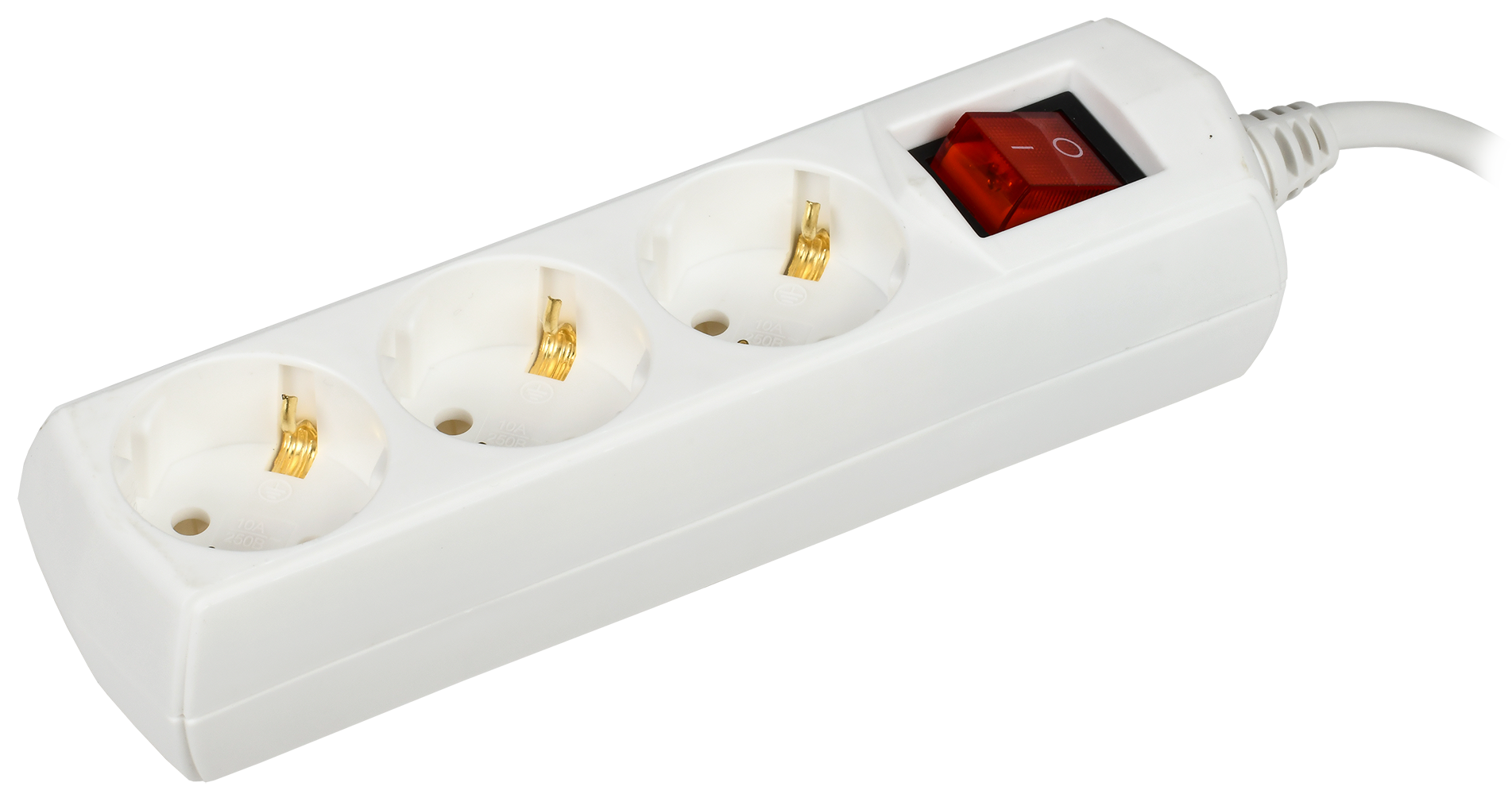 Удлинитель У03В 3 места с заземлением 1,5м 3х1мм2 10А/250В GENERICA