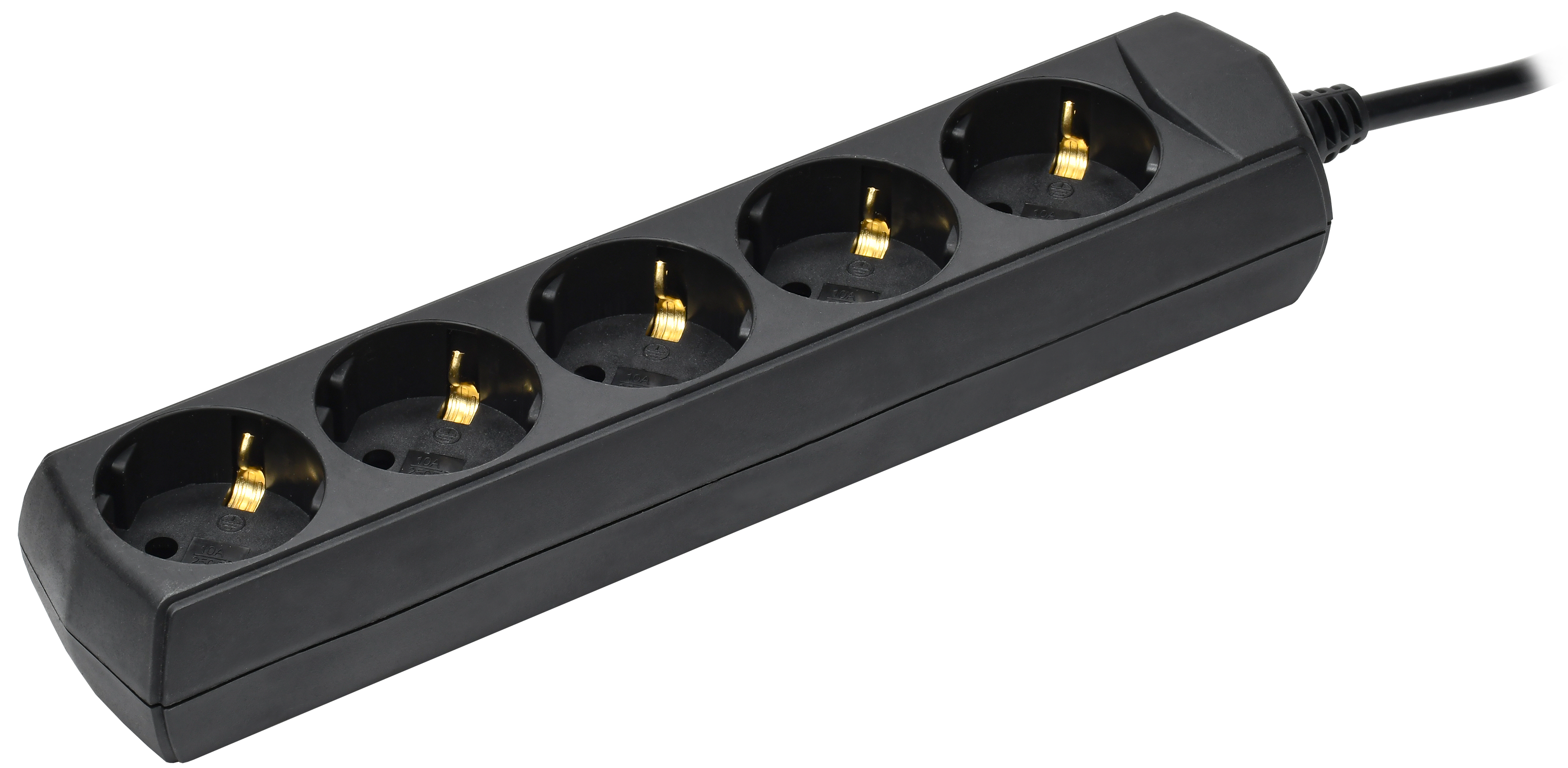 Удлинитель У05 5 мест с заземлением 5м 3х1мм2 10А/250В черный GENERICA