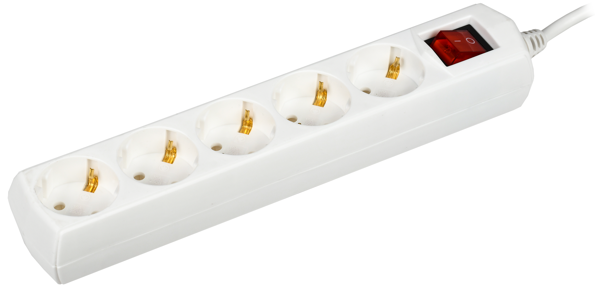 Удлинитель У05В 5 мест с заземлением 1,5м 3х1мм2 10А/250В GENERICA