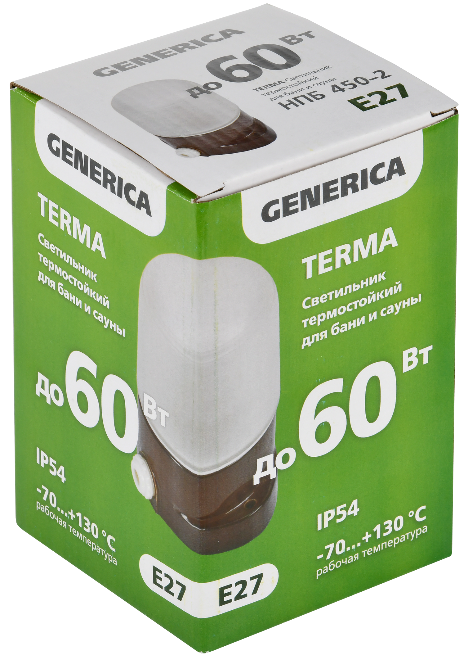 TERMA Светильник термостойкий для бани и сауны НПБ 450-2 IP54 60Вт коричневый GENERICA