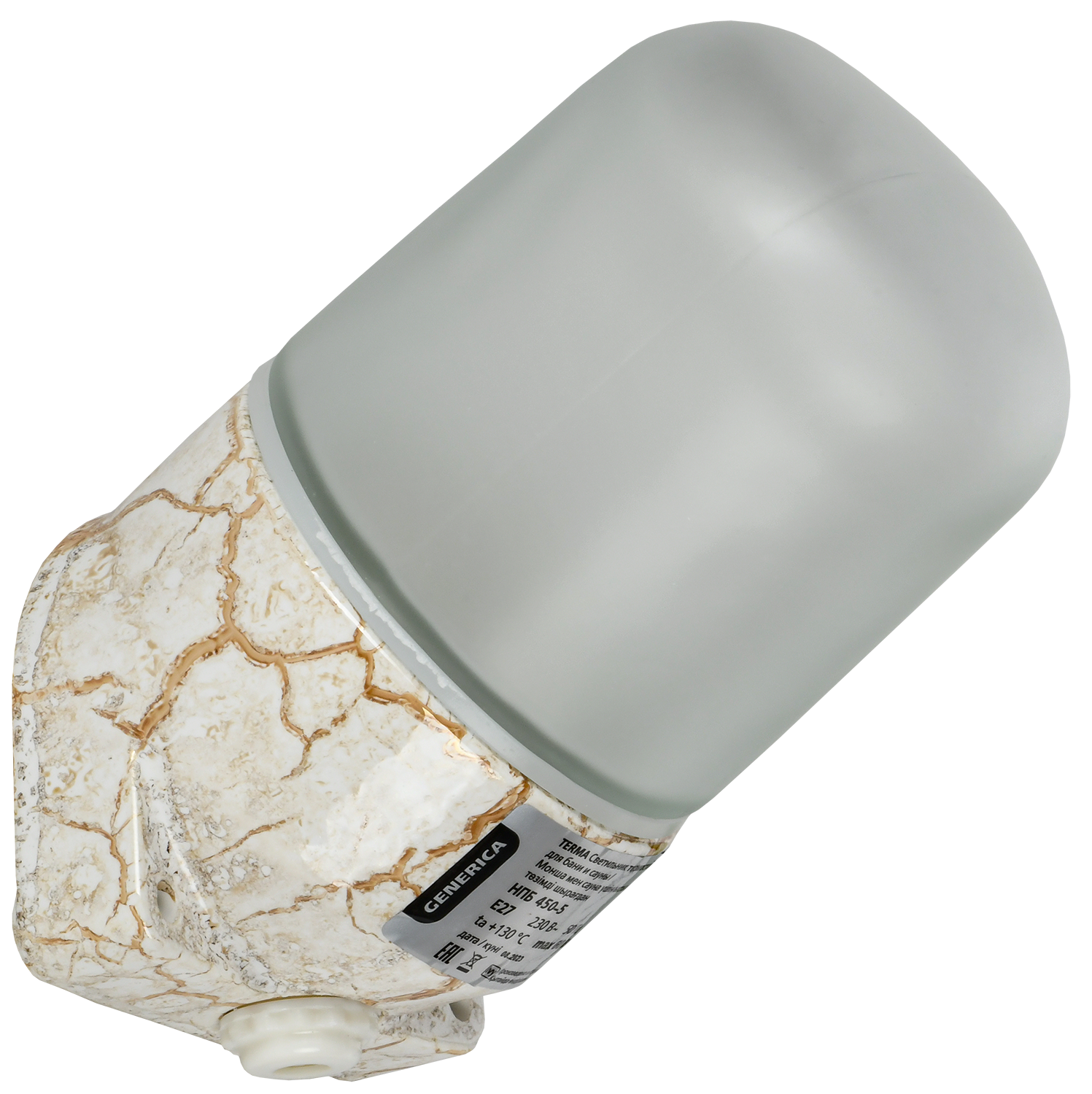 TERMA Светильник термостойкий для бани и сауны НПБ 450-5 IP54 60Вт белый мрамор GENERICA