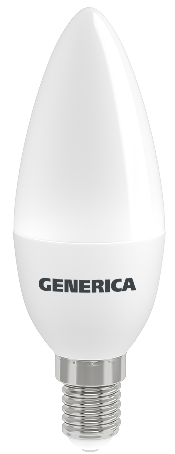 Лампа светодиодная C35 свеча 8Вт 230В 3000К E14 GENERICA