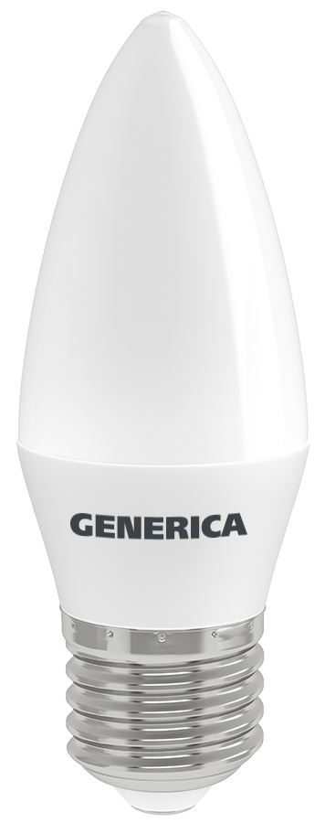 Лампа светодиодная C35 свеча 8Вт 230В 3000К E27 GENERICA